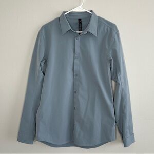 Lululemon Men’s Blue New Venture Slim Fit Button Up Shirt Large Long Sleeve